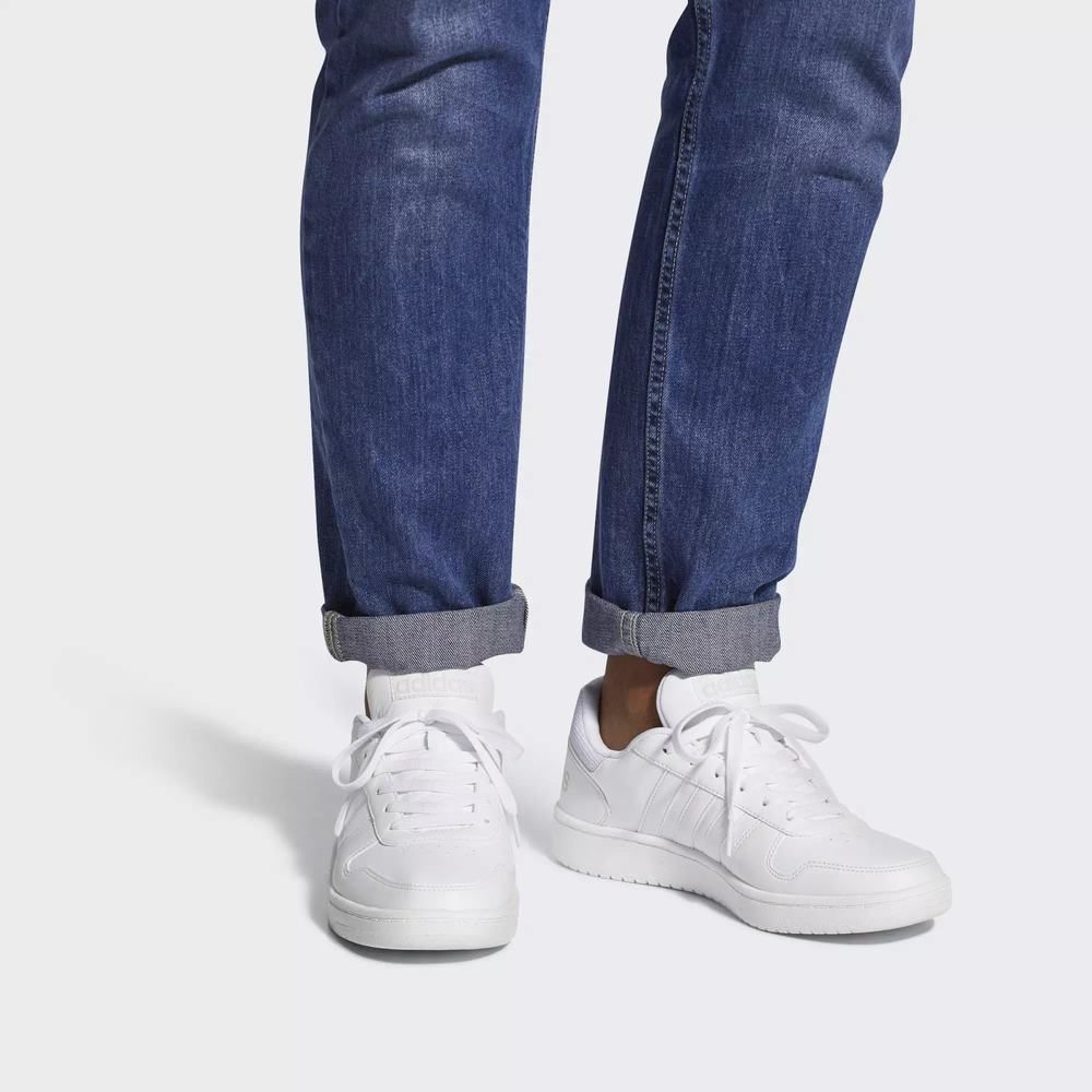 Adidas Hoops 2.0 Tenis Blancos Para Hombre (MX-44263)